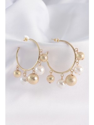 Ayder Timya Pirinç Gold Renk Topçuk Model Halka Küpe - TJ-BKP8908 TG/Tmya1395 212303