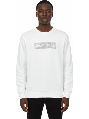 Gant Bisiklet Yaka Logo Baskılı Sweatshirt