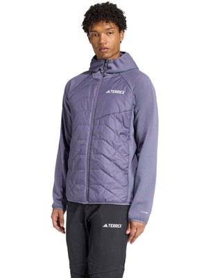 Adidas Terrex Multi Insulated Hybrid Erkek Mor Kapüşonlu Mont