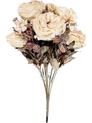 Lara Decor - Yanık Krem Şakayık Çiçek Demeti