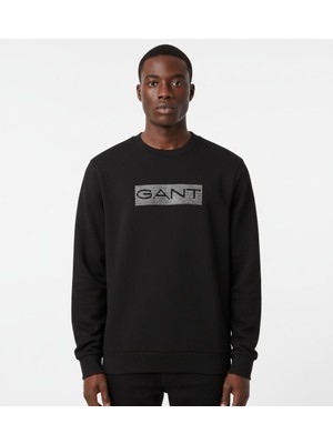 Gant Bisiklet Yaka Logo Baskılı Sweatshirt