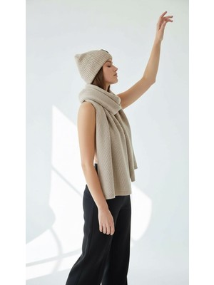 Kadın Çizgili Triko Örgü Atkı – Kalın, Yumuşak Dokulu, Şal Tipi Omuz Örtüsü, Afrodit Model Kışlık Kaşkol, Rüzgar Geçirmez, Kadife Astarlı, Sıcak Tutan