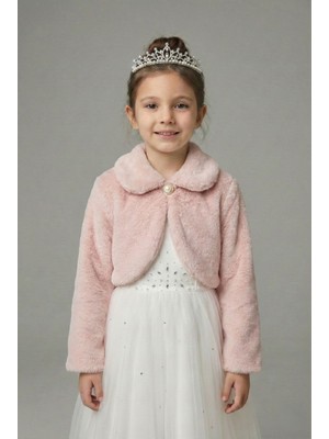 Mnk Baby & Kids Pelüş Uzun Kol Kız Çocuk Bolerosu M00681