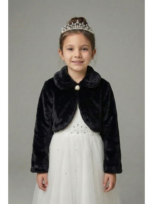 Mnk Baby & Kids Pelüş Uzun Kol Kız Çocuk Bolerosu M00681