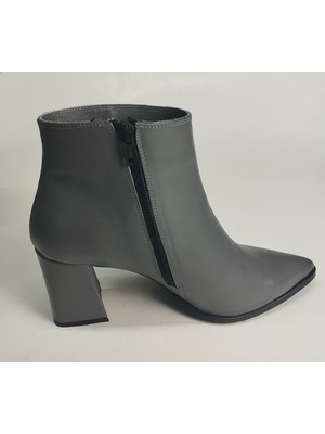 Lucciola Kadın Hakiki Deri Gri Deritopuklu Bot