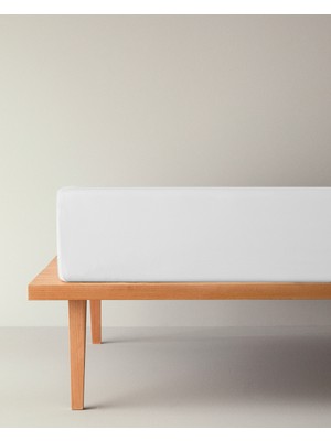 English Home Novella Premium Pamuk Dokulu Tek Kişilik Lastikli Çarşaf 100X200 cm Beyaz