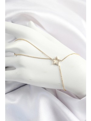 Calperia Pirinç Gold Renk Zirkon Taşlı Yıldız Model Şahmeran