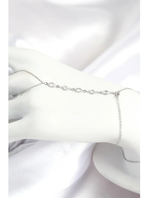 Calperia Pirinç Zirkon Taşlı Y Model Gümüş Renk Kadın Şahmeran