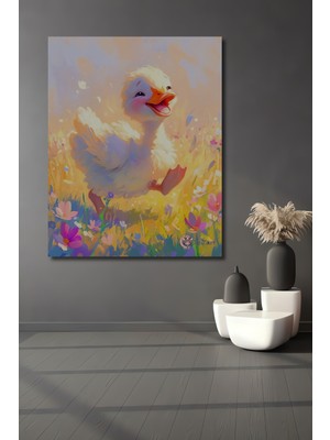 Teona Ahşap Sevimli Civciv Sulu Boya Görünümlü Ahşap Dekoratif Ev,Antre,Salon,Ofis,Mutfak,Yatak Odası Tablo