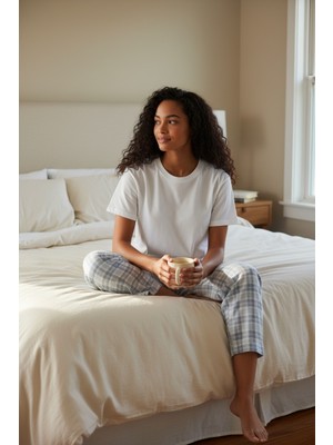 Mjamass Beyaz Modal Tişört