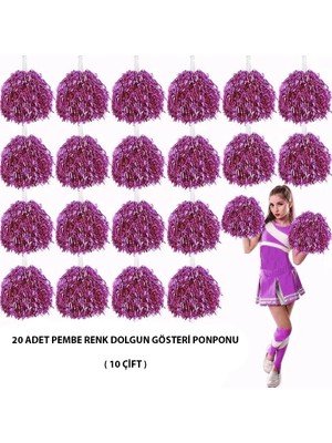 Ronanna 10 Çift ( 20 Adet ) Pembe Renk 23 Nisan 19 Mayıs 29 Ekim Okul Gösteri Ponponları