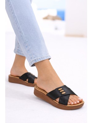 Wordex Sue 1454 Yumuşak Pedli Taban Çapraz Kadın Günlük Dışarı Terliği