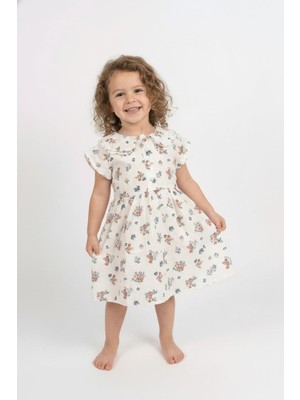 MiaBaby Fırfırlı Bebe Yaka Elbise