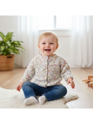 Uretti - Kadir 7704 1722 El Örgüsü Ebruli Kız Bebek Hırkası / 1 - 2 Yaş