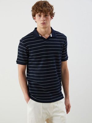 Lc Waikiki Yeni Sezon Polo Yaka Çizgili Erkek Dokulu Tişört