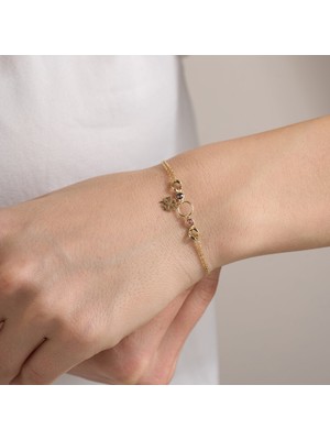 Gold Marley 14 Ayar Yonca Figürlü Altın Bileklik