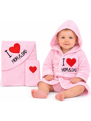 Babyshez Pamuk Bebek  Çocuk Bornoz Havlu Takımı Set