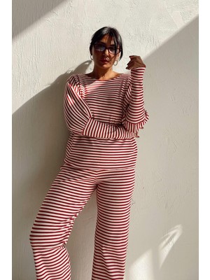 Mjamass Kırmızı Çizgili Basic Takım