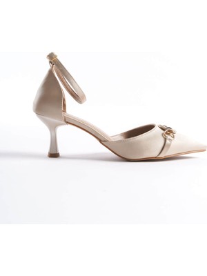 Modaserdem Celia Kadın Bej Topuklu Ayakkabı