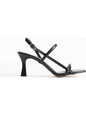 Modaserdem Monya Kadın Siyah Topuklu Sandalet