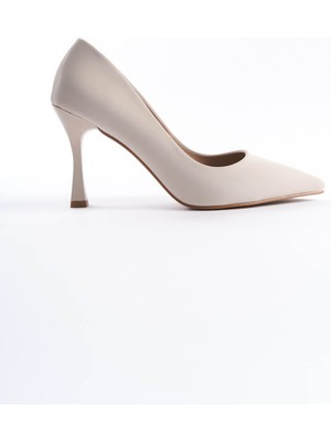 Modaserdem Jessica Kadın Bej Saten Stiletto