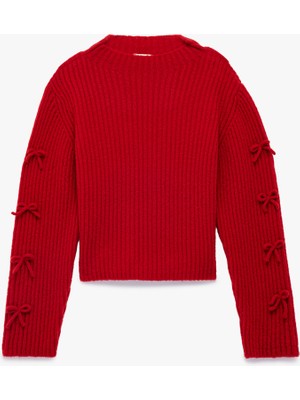 Koton Fiyonk Detaylı Uzun Kollu Bisiklet Yaka Triko Kazak