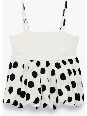 Koton Pamuklu Ince Askılı Kolsuz Puantiyeli Bluz