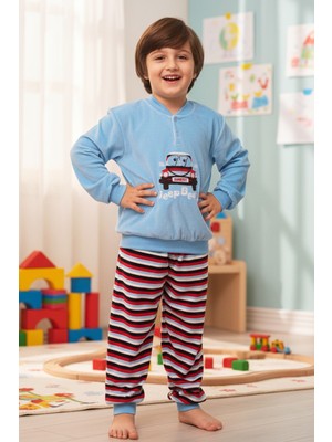 Aydoğan Erkek Çocuk Kadife Pijama Takımı 1664 MAVI01