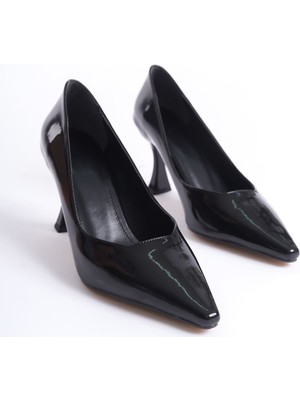 Modaserdem Cordelia Kadın Siyah Rugan Stiletto