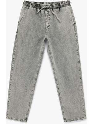 Koton Pamuklu Cepli Bol Beli Lastikli Bağcıklı Baggy Jean Pantolon