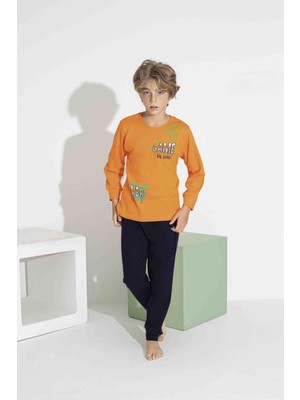 Rapapa Erkek Çocuk Uzun Kollu Pijama Takımı – Rahat Interlok Kumaş 7411T