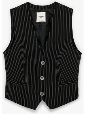 Koton Regular Fit V Yaka Düğmeli Kolsuz Yelek
