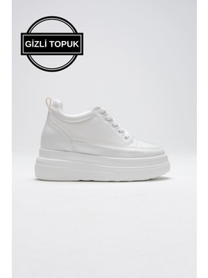 Modaserdem Kadın Gizli Topuk Beyaz Spor Ayakkabı