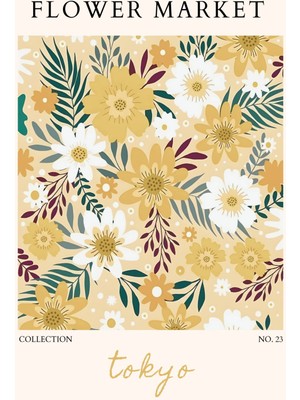 Fuart.Co Tokyo Çiçek Posteri - Dijital Baskı (Çerçevesiz) Flower V1 Fofu