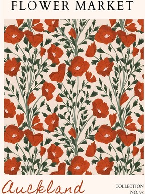 Fuart.Co Auckland Çiçek Posteri - Dijital Baskı (Çerçevesiz) Flower V1 Fofu