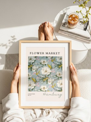 Fuart.Co Hamburg Çiçek Posteri - Dijital Baskı (Çerçevesiz) Flower Fofu