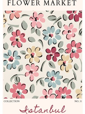 Fuart.Co Istanbul Çiçek Posteri - Dijital Baskı (Çerçevesiz) Flower Fofu
