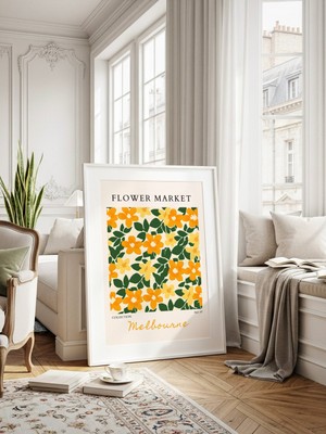 Fuart.Co Melbourne Çiçek Posteri - Dijital Baskı (Çerçevesiz) Flower V2 Fofu
