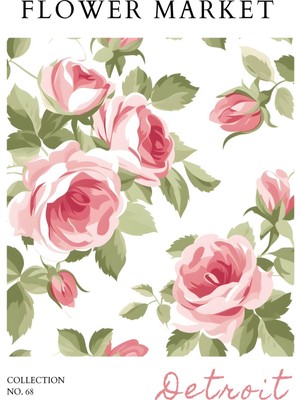 Fuart.Co Detroit Çiçek Posteri - Dijital Baskı (Çerçevesiz) Flower Fofu