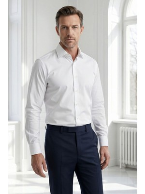 Alenmeza Slimfit Pamuklu Nano-Iron Ütü Istemeyen Erkek Gömlek