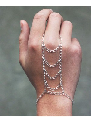 Shiklik Gümüş Renk Zincirli Zarif Şahmeran