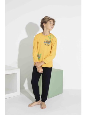 Rapapa Erkek Çocuk Uzun Kollu Pijama Takımı – Rahat Interlok Kumaş 7411