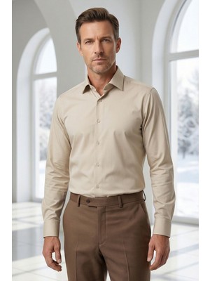 Alenmeza Slimfit Pamuklu Nano-Iron Ütü Istemeyen Erkek Gömlek