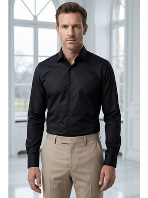 Alenmeza Slimfit Pamuklu Nano-Iron Ütü Istemeyen Erkek Gömlek