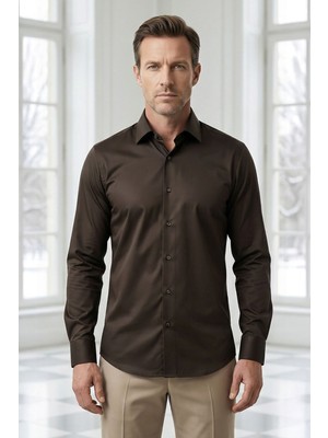 Alenmeza Slimfit Pamuklu Nano-Iron Ütü Istemeyen Erkek Gömlek