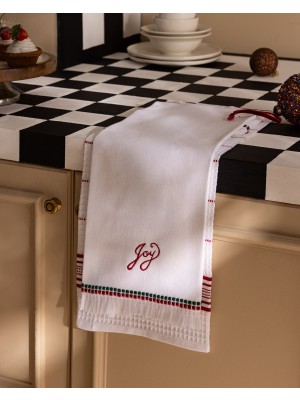 Madame Coco Rumeur 2'li %100 Pamuk Mutfak Havlu Seti - Beyaz