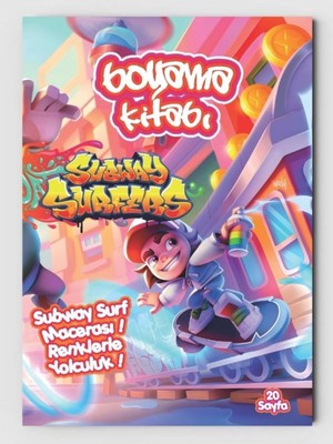 ZNC Subway Surfers Temalı Çocuklar Için Boyama Kitabı (20 Tam Sayfa Resimli Boyama Kitabı)