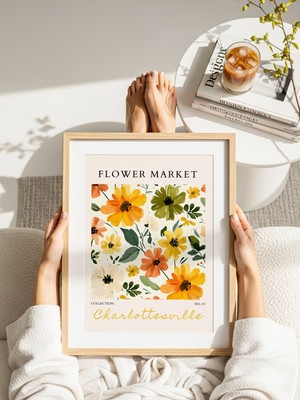 Fuart.Co Charlottesville Çiçek Posteri - Dijital Baskı (Çerçevesiz) Flower Fofu
