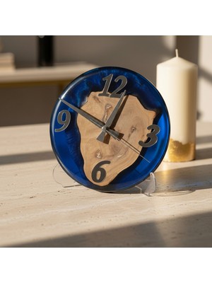 El Yapımı Epoksi Masa Saati | Doğal Ahşap Detaylı Dekoratif Saat | Modern Tasarım