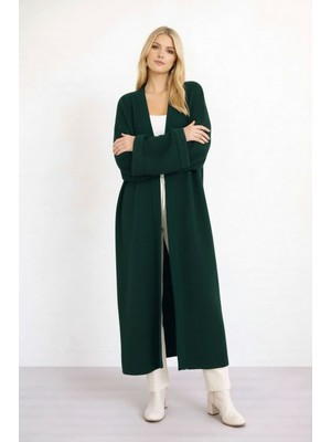 Mamayaga Kadın Tesettüre Uygun Maxi Boy Uzun Kol Spor Şık Örgü Triko Curve Uyumlu Hırka Ceket